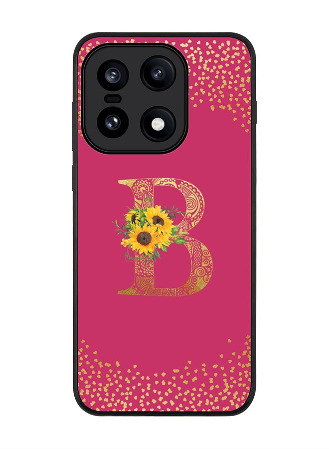 For OnePlus 15 Case,Slim fit Camera Protection, Shockproof Thin Phone cover  - Custom Floral Monogram - B ( Deep Pink )